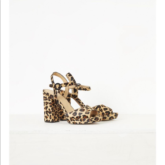 French Connection leopard platform sandal heels - Picture 3 of 7